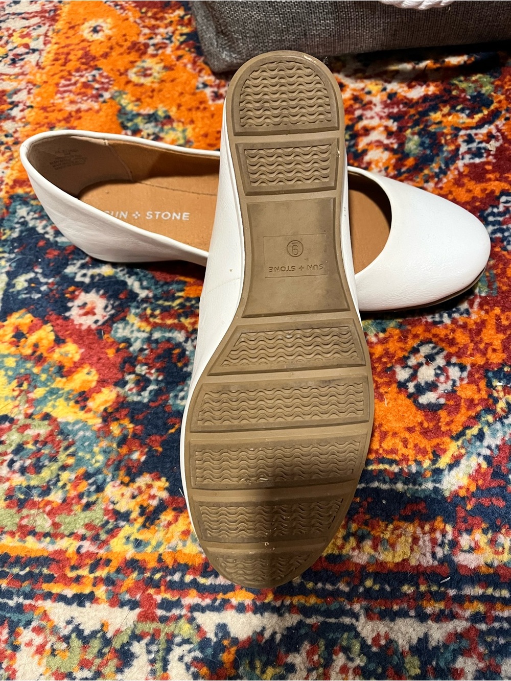 Sun + Stone White Women's Ballet Flats - Picture 3 of 3